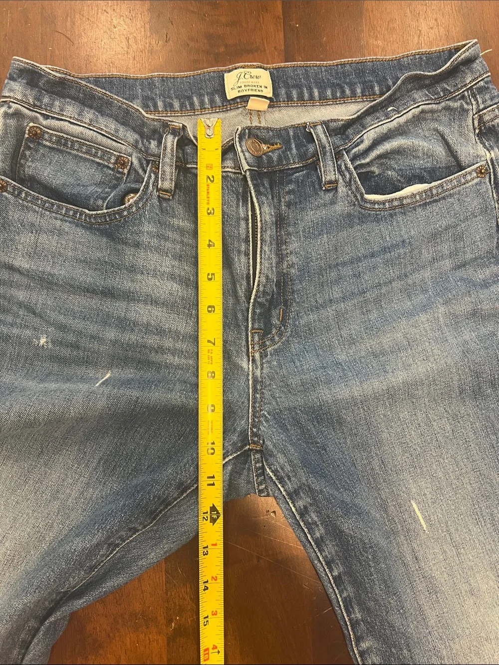 J. Crew Women's Cropped Distressed Blue Jeans
